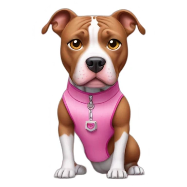 pitbull in a barbie outfit sticker