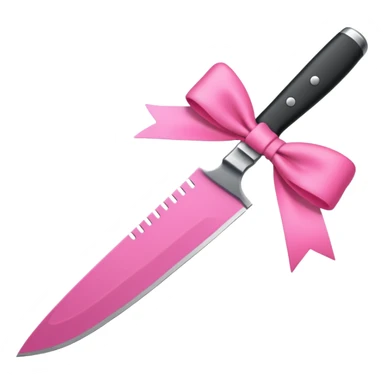 black knife with little pink bows around it sticker