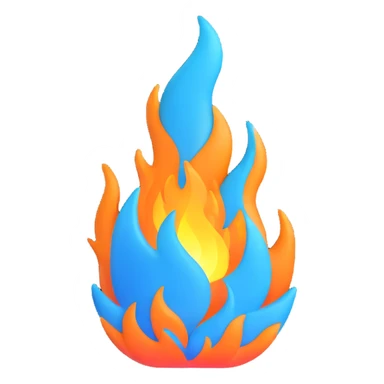 Blue fire emoji sticker