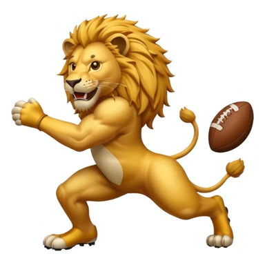 lion kicking a football, simple and bold sticker
