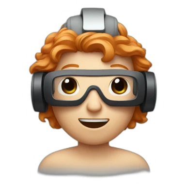 Ginger man wearing VR headset sticker