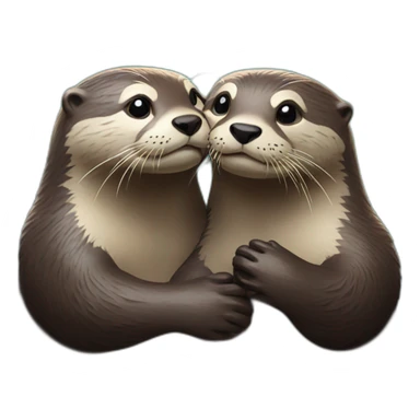 two otters loving each other sticker