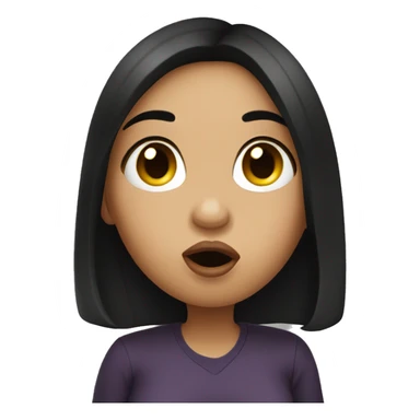 Dark hair girl blowing kiss sticker