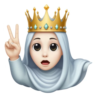 Fantasmas con una corona  sacando el dedo sticker