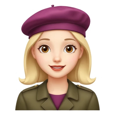 girl with a beret, cheerful expression sticker