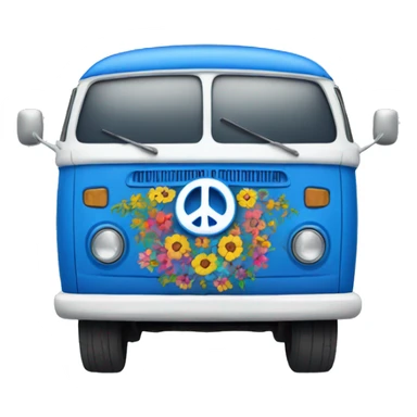 Blue Hippie van sticker