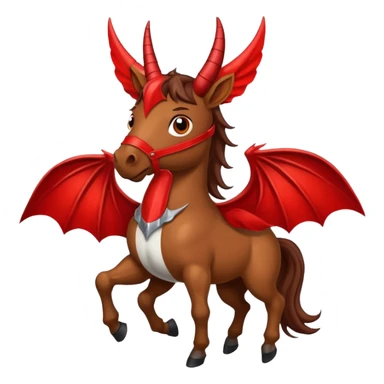 horse with horns and red bat wings sticker