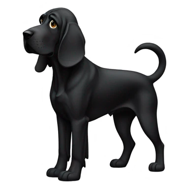 Black bloodhound standing  sticker