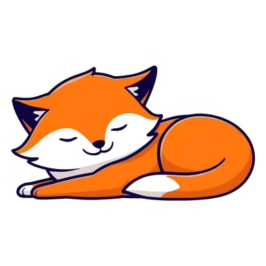 Fox asleep sticker