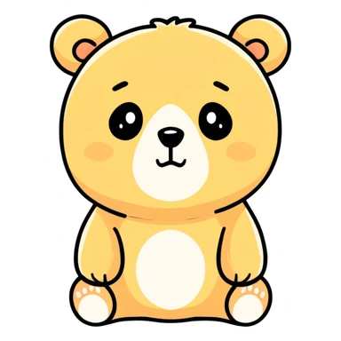 watercolor Sad Bears face sticker