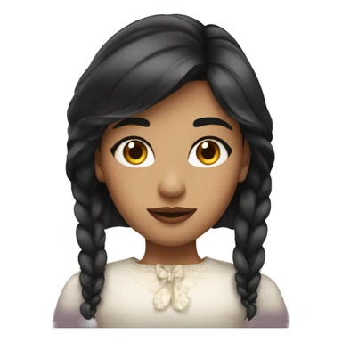 a haughty girl with dark hair, long eyelashes and full lips sticker