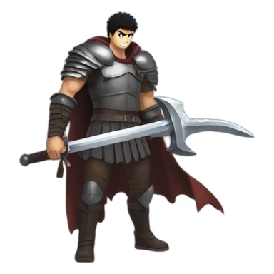 angry berserk guts carrying a huge sword on his shoulder sticker