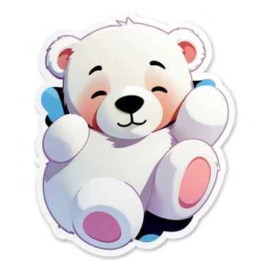 Sleeping white teddy bear  sticker