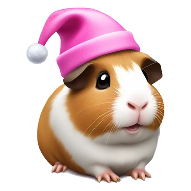 a guinea pig wearing a pink Christmas hat￼  sticker