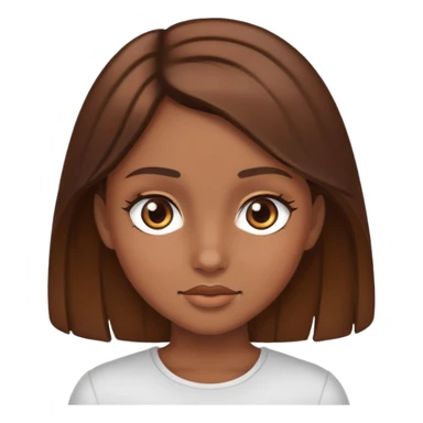 girl with brown hair brown eyes and a bronze face  sticker