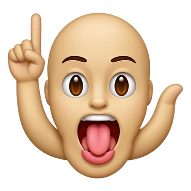 Emoji with tounge out and middle finger up sticker
