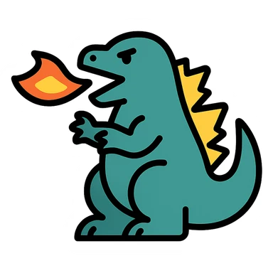 Godzilla breathing fire sticker