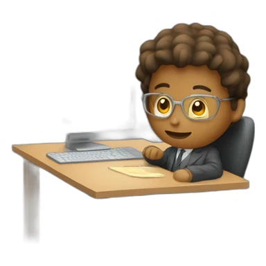 persona joven trabajando con su ordenador y que ha conseguido mucho dinero sticker