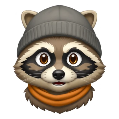 Angry Raccoon bandit with beanie hat sticker