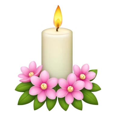 Spring candle with pink flowers  sticker