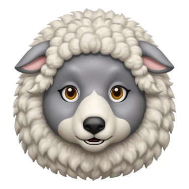 Un lobo y encima una oveja sticker