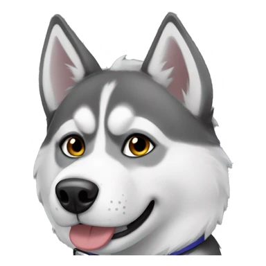 Husky with collar that says nova sticker