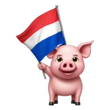 pig holding serbian flag sticker
