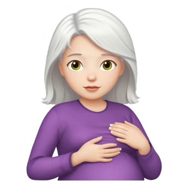 pregnant white woman with white hair sticker