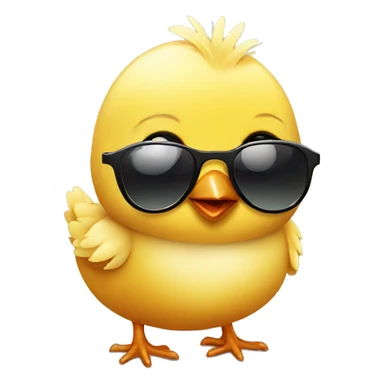 a gorgeous baby chick in sunglasses sticker