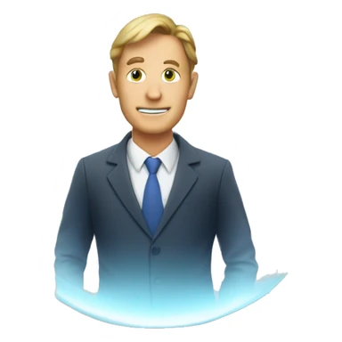 businessman inside a magic crystal ball sticker