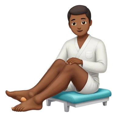 Asian man gets foot rubbed  sticker