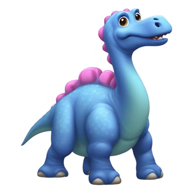 Blue brontosaurus and pink triceratops  sticker