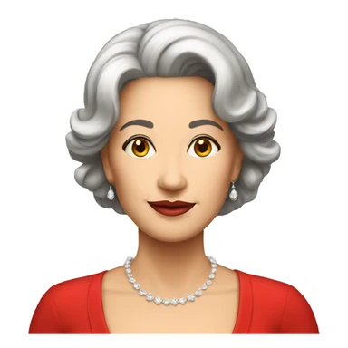 a beautiful mature lady in a red dress sticker