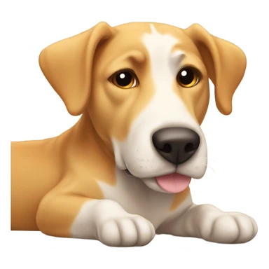 Dog laying in the sun sticker