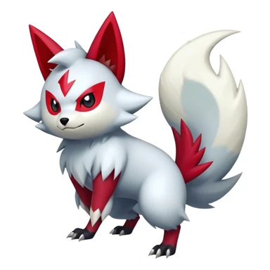 Epic Shiny Edgy Zangoose-Zorua-Pokemon-fakemon-hybrid-animal Full Body  sticker