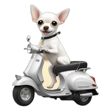 white chihuahua on vespa sticker