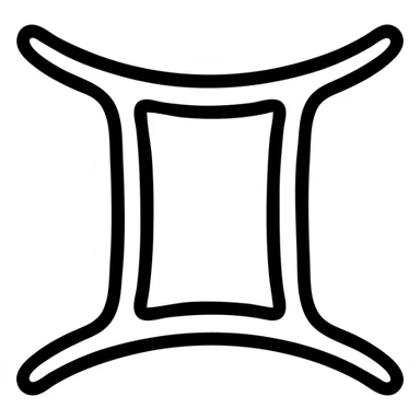 outlined abstract Gemini AI inspired logo icon, no text sticker