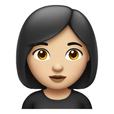 Fat girl with black hair and small eyes sticker