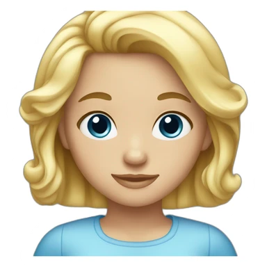 girl with blond hear and blue eyes  sticker