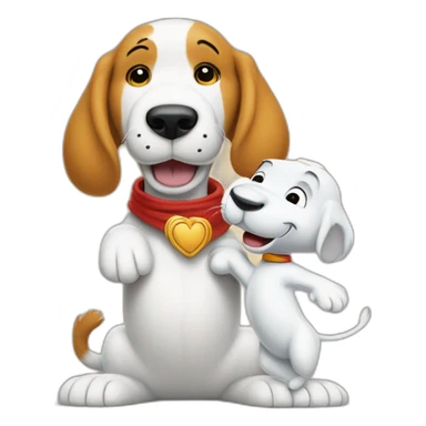 snoopy hold up the little white mouse like holding the lion king sticker