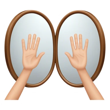 palms clapping another's hand in mirror
 sticker