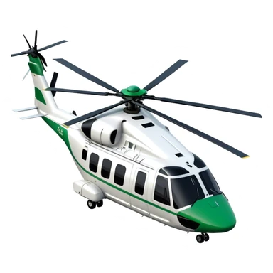 AgustaWestland AW139 - Leonardo (Model Year: 2022) (Iconic colour: White with green accents) sticker