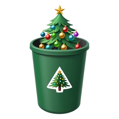 🎄New Year tree inside trash can 🗑️ sticker