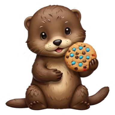 otter eating a cookie sticker