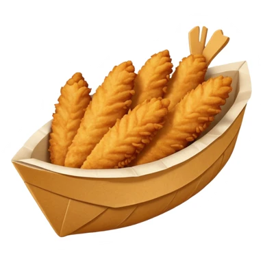 5 breaded chicken tenders in a paper food boat  sticker