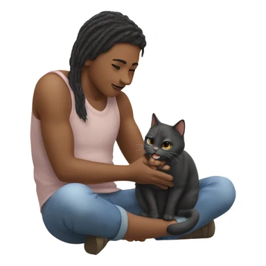 Stroking a cat sticker