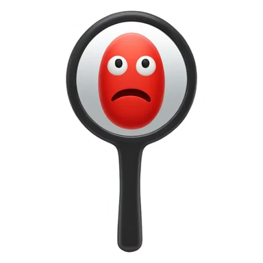 red handheld emoji mirror sticker