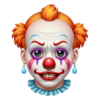 portrait of crying clown sticker
