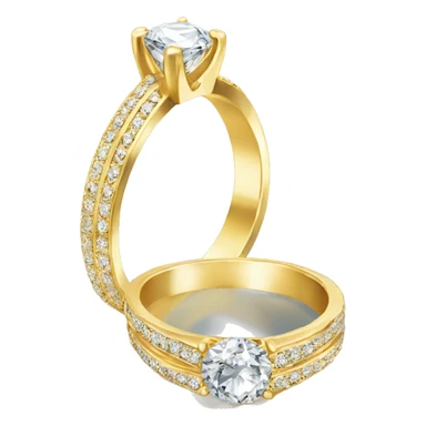 Gold wedding ring one big Diamond  sticker