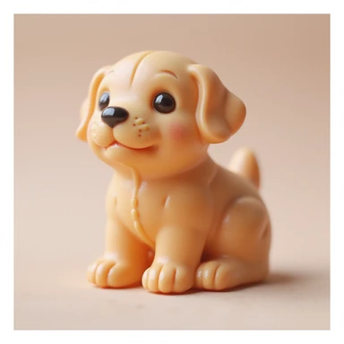 realistic candy shaped like a cute puppy, photorealistic style sticker